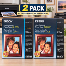 2 Pack Epson Ultra Premium Glossy Photo Paper 8.5 x 11 100 Sheets S042175 picture