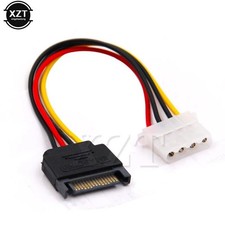 Male Female 4-pin Power Drive Adapter adaptor Cable to Molex IDE SATA 15-pin 1PC picture