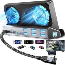 12-in-1 Gaming Docking Station – Dual Cooling Fans 4K@60Hz HDMI USB Ethernet HUB picture