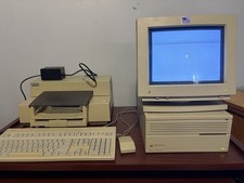Apple Macintosh IIci Computer System Monitor Keyboard Mouse HP Printer Vintage picture