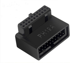 USB3.0 90Degree Motherboard Adapter 19/20Pin Male to Female PH19A picture