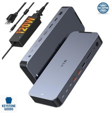 USB C Docking Station 8 in 1 Triple Display 4K 8K HDMI DisplayPort 120W Adapter picture