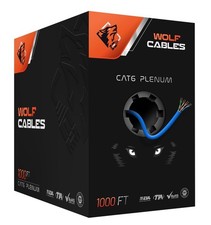 Wolf Cables Heavy-Duty CAT6 Plenum Cable 1000ft | UTP, 23AWG, 550MHz picture