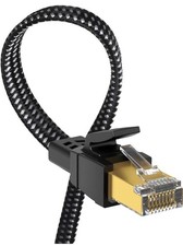Cat 8 Ethernet Cable 75FT Braided Flat SFTP 40Gbps 2000MHz RJ45 LAN Patch Cord picture