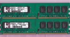 2GB 2x1GB PC2-5300 KINGSTON KPN424-ELG DDR2-667 DESKTOP RAM MEMORY KIT DIMM CN picture