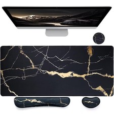 Ergonomic Mouse Pad and Keyboard Wrist Rest (4 Pcs), Non-Slip Desk Mat Protec... picture