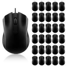 Bonuci 30 Pack Computer USB Wired Mouse Bulk 3 Button 800/1200 DPI Black picture