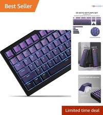 Custom PBT Keycaps Gradient Purple Shine Through Ergonomic Gaming Keyboard set picture