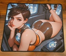 Anime Cyberpunk Girl Large Gaming Mouse Pad - Futuristic Sci-Fi  12 x 15 in picture