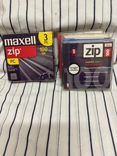Lot of 7 iOmega/FujiFilm/Maxell Zip Disk 100 100MB  Capacity - NEW & USED picture