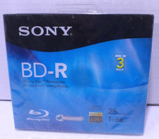 Sony 3 Pack BD-R Blu-ray Disc 25GB 6x Recordable Full HD 1080 BRAND NEW SEALED picture