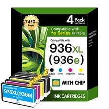 ** NEW HP 936 Ink | 936e / 936XL | Black/Color | High Yield | Compatible | 4-Pak picture
