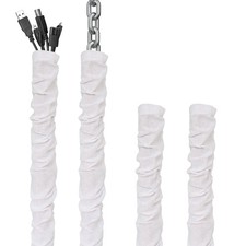 Hkoaodeo White Fabric Cord Cover, 2 Pcs 6 Feet and 2 Pcs 4 Feet Chain Cable S... picture