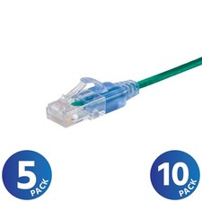 5 10 PACK Slim CAT6a RJ45 Ethernet Network Patch Cable 10G Copper Wire 30AWG LOT picture