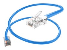 Cat 5e Ethernet Cable 1 pc in Blue 1 Gbps Round Rj45 0.5, 1, 3, 5, 7, 14, 25 ft picture