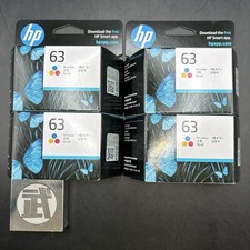 Genuine HP 63 Tri-Color Ink Cartridge 4-Pack F6U61AA New Sealed Exp 09/2026 picture
