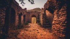 Landscape architecture nature arch brown ruins Custom Gaming Mat Desk picture