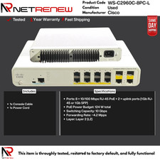 WS-C2960C-8PC-L Cisco 2960C   Ethernet Switch    8 Port PoE picture