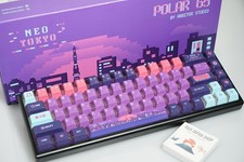 Arbiter Studio POLAR 65 Neo Tokyo Mechanical Gaming Keyboard Black Frame Used picture