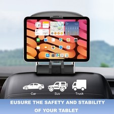 360° Car Back Seat Headrest Mount Tablet Holder for 4-12.3” Universal iPad Phone picture