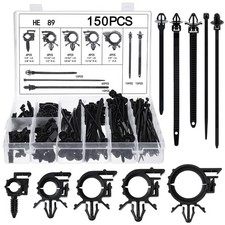 150 Pcs Wire Loom Clips - 15 Sizes Push Mount Cable Management for Cars picture