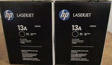 2 New Genuine  Factory Sealed HP 13A Toner Cartridges Black Boxes Taped Together picture