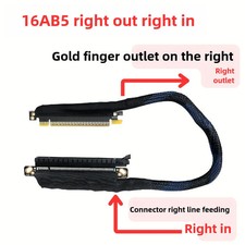 PCIE 5.0 X16 Right Out Right In Harness Silver Plated Cable GEN5 Adapter Cable picture