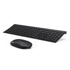 Wireless Keyboard and Mouse, Rechargeable Ultra Slim, Black picture