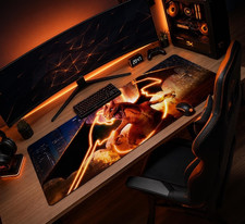 Charizard Desk Mat - Pokemon Mouse Pad - Mega Charizard X - Cyberpunk Desk Pad picture