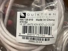 Lot of 10 Quiktron CAT6 Patch Cable 566-125-010 10Ft White Non Booted #75154 picture