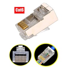 Cat6 RJ45 Connector Through Hole 8Pin Modular Network Shield perforation Plug  picture