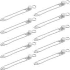  Silicone Cable Ties 10 Pcs Reusable Cable Holder Elastic Cord 4.2 Inch White picture