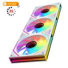 Jungle Leopard Prism6 MAX X3 120mm ARGB PC Case Fan 6Max_Forward_3Pack, White picture