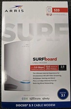 Arris Surfboard S33 V3 DOCSIS 3.1 Multi‑Gig Cable Modem | 2.5Gbps + 1Gbps White picture