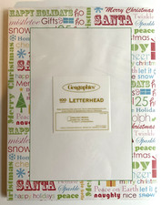 Christmas Geographics Letterhead Paper Holiday Words 100 Count 8 1/2