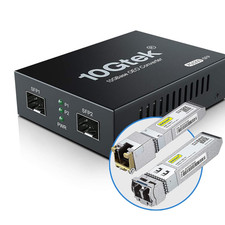 10GbE SFP+ Media Converter, Fiber to 10G Copper, 30m Transceiver, 10km SFP+ picture
