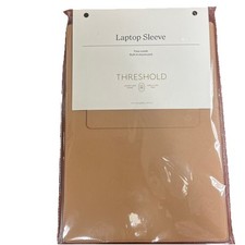 Faux Suede Laptop Sleeve with Built-In Mouse Pad Brown - Threshold picture