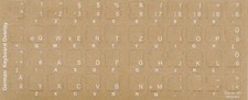 Transparent German Keyboard Stickers White Letters picture