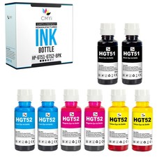 8PK Compatible CMYi GT51 GT52 Ink Bottles Combo fits HP Ink Tank 115 116 310 315 picture