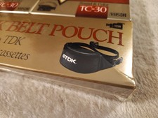 2 Pk TDK EHG TC-30 VHS C CASSETES W/ZIPPER BELT POUCH FANNY PACK BAG SEALED-NOS picture