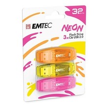 Emtec Dexxon C410 Neon 32GB USB 2.0 Stick Flash Drive 3/Pk Fluorescent Universal picture