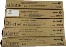 Lot of 5 Xerox WorkCentre 6655 Black (2), Yellow, Cyan, Magenta High Capacity picture