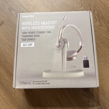 Vonztek BT786CD-BJ Bluetooth Wireless Headset Noise Cancelling Dock White Gold picture