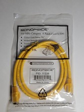Lot of 79 New Monoprice 3' 550 MHz Cat6 Ethernet Patch Cable UTP, Yellow 3ft. picture