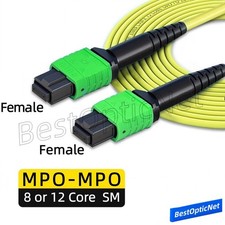 1-80m MPO Female to MPO Female APC UPC 8 12 Core SM Fiber Optic Patch Cord Lot picture