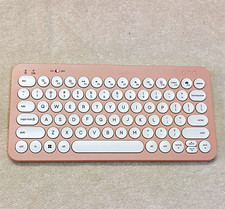 onn. Compact Wireless Keyboard Pink English QWERTY On/Off Switch picture