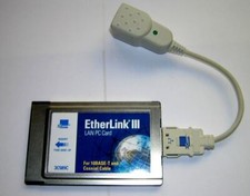 3Com EtherLink PCMCIA Ethernet LAN PC Card 3C589C + Dongle Cable picture