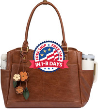 Bolso de mano vintage de cuero para trabajo, para ordenador, oficina, profesor picture