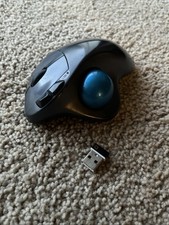 Logitech M570 Trackman Logi Wireless Trackball Mouse USB Tested/working picture