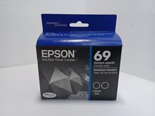 Genuine Epson 69 Black Ink Cartridge Twin Pack T069120-D2 Exp. 12/2018 picture